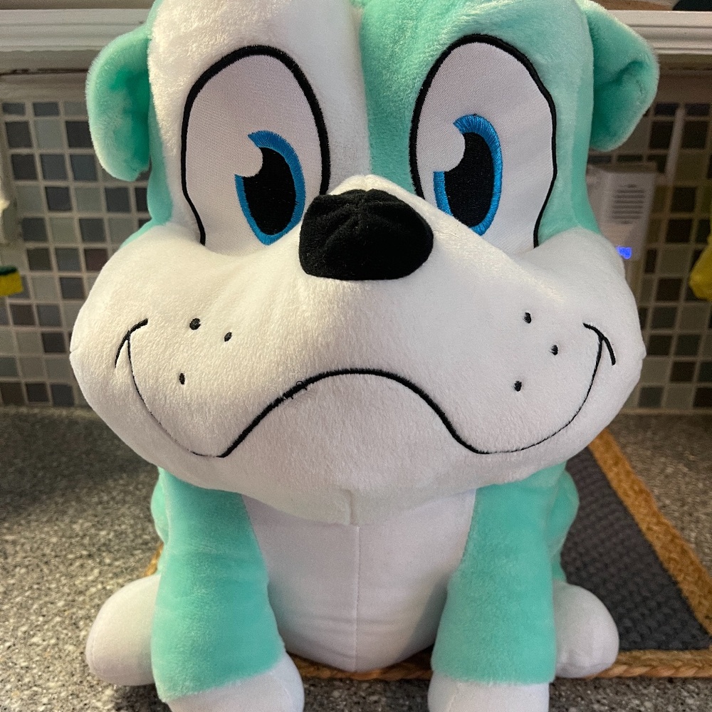 Toy Factory Green White dog plush bulldog boxer